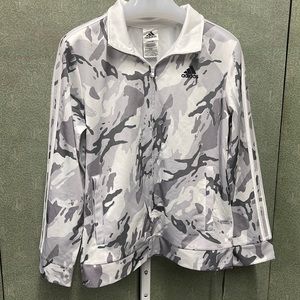 adidas Kids Gray and White Jacket